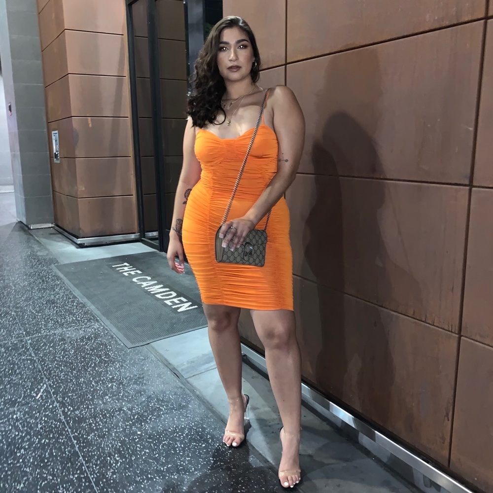 Orange rouged dress